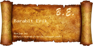 Barabit Erik névjegykártya